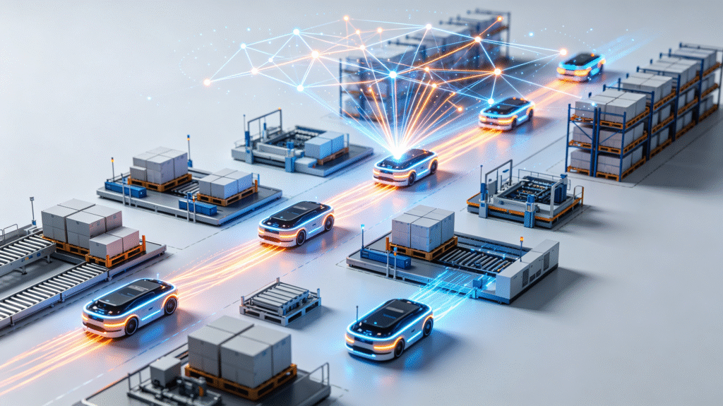 Adaptive Distributed k-WTA Network Under Time-varying Topologies for Multi-AGV Automated Loading Systems